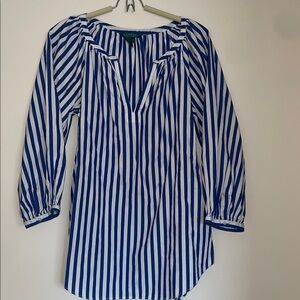 Lauren Ralph Lauren Blue and White Striped Dress/Blouse